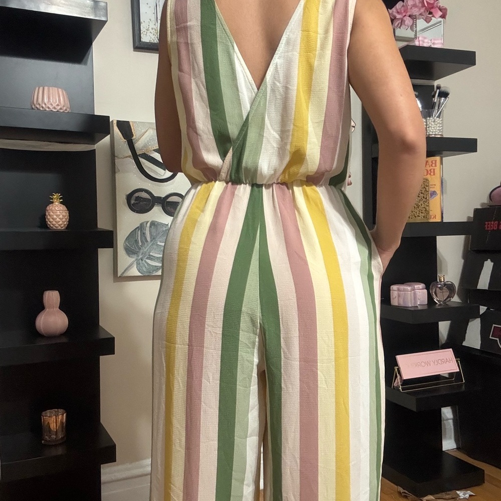 Source Unknown Vibrant Striped Jumpsuit - image 3